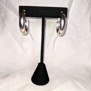 950 Sterling silver hoops.